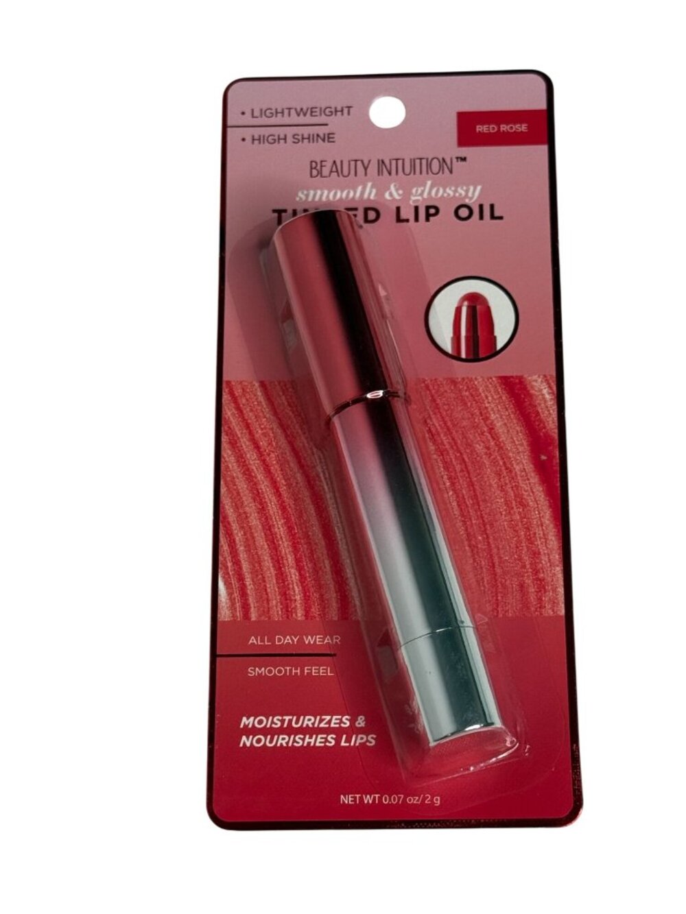 Beauty Intuition Tinted Lip Oil Red Rose Glossy Hydrating Lip New